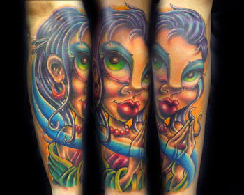Tattoos - Josh Woods - Geisha girl